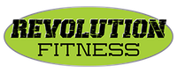 Revolution Fitness logo in black text on a green oval background