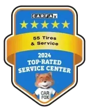 CARFAX Top Shop 2023 Logo | 55 Tires and Service