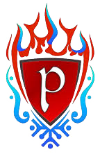 Red shield with white 