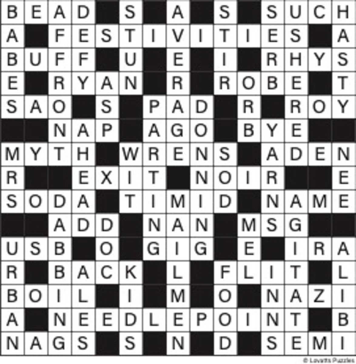 A crossword puzzle with a lot of words on it.