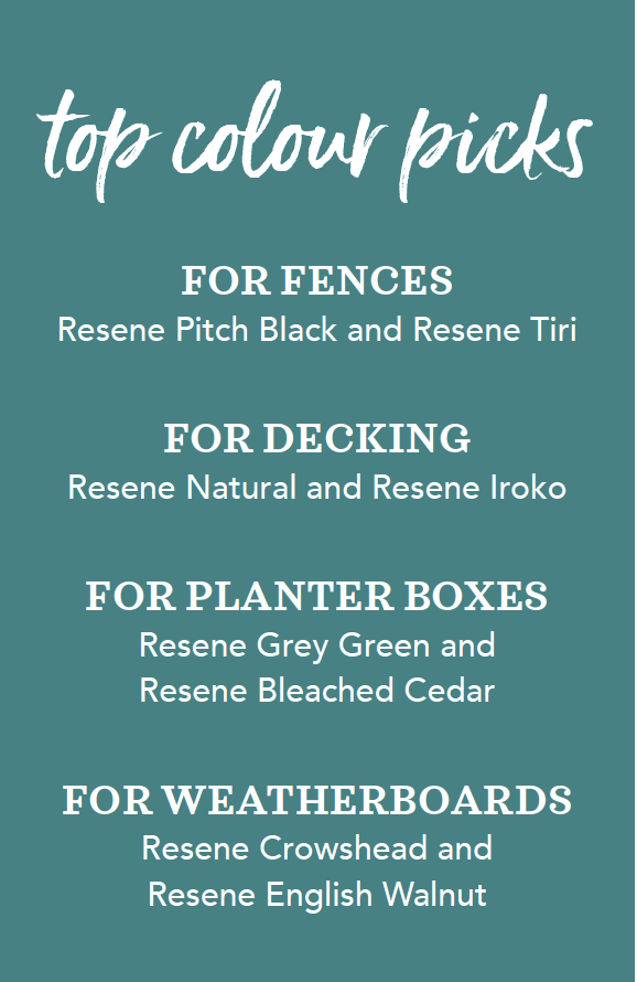 A list of top colour picks for fences planter boxes and weatherboards