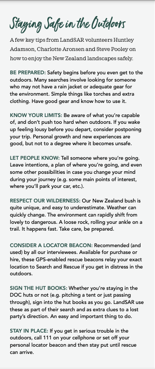 A page of text that says `` staying safe in the outdoors ''