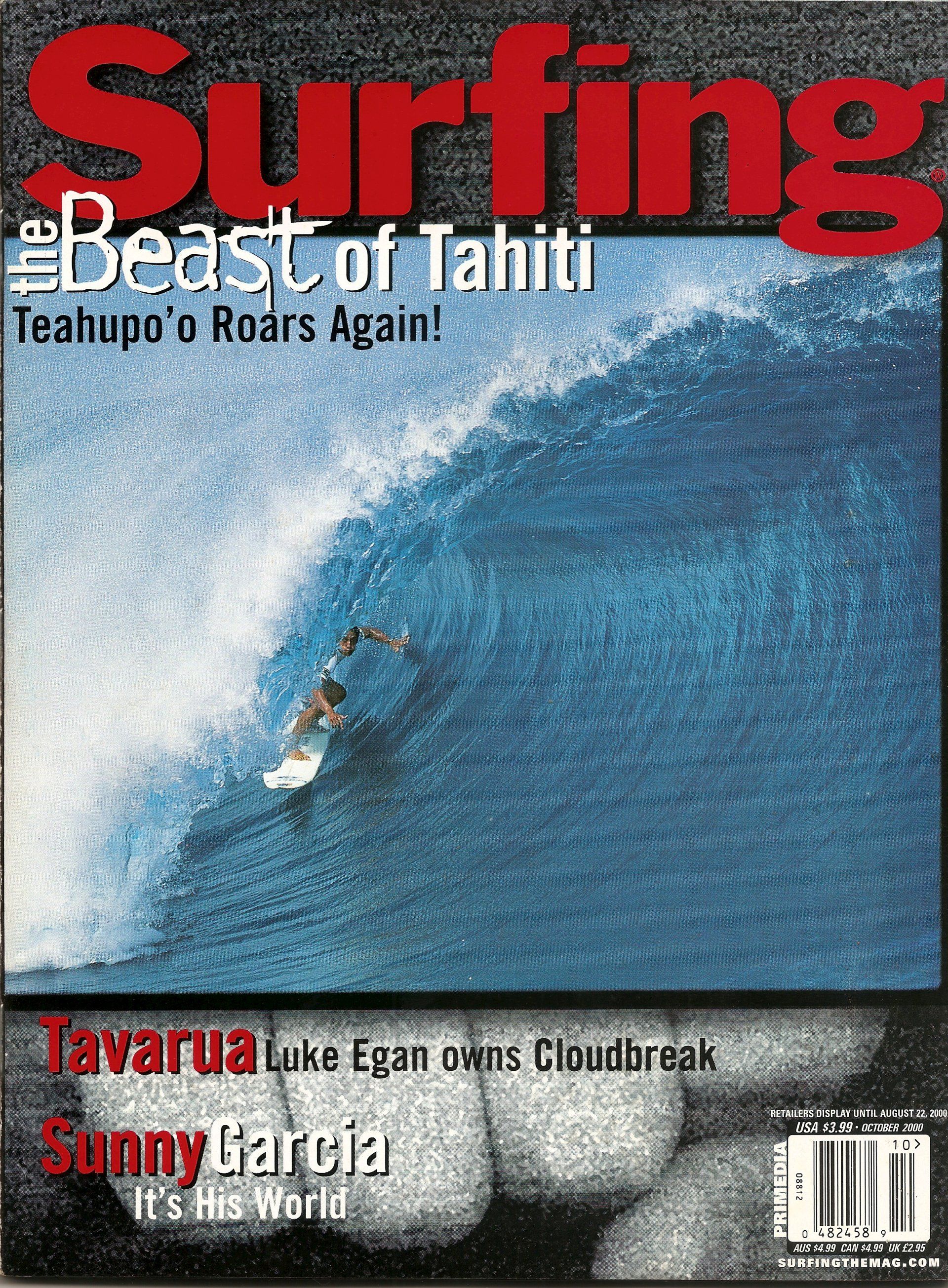A magazine cover for surfing beast of tahiti