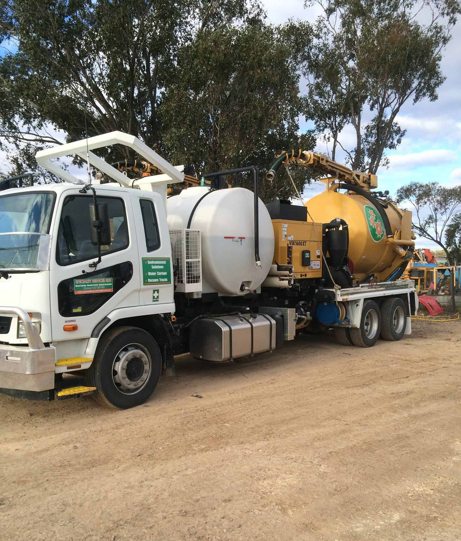 A White and Yellow Vacuum Truck | Chinchilla, QLD | Speciality Services QLD