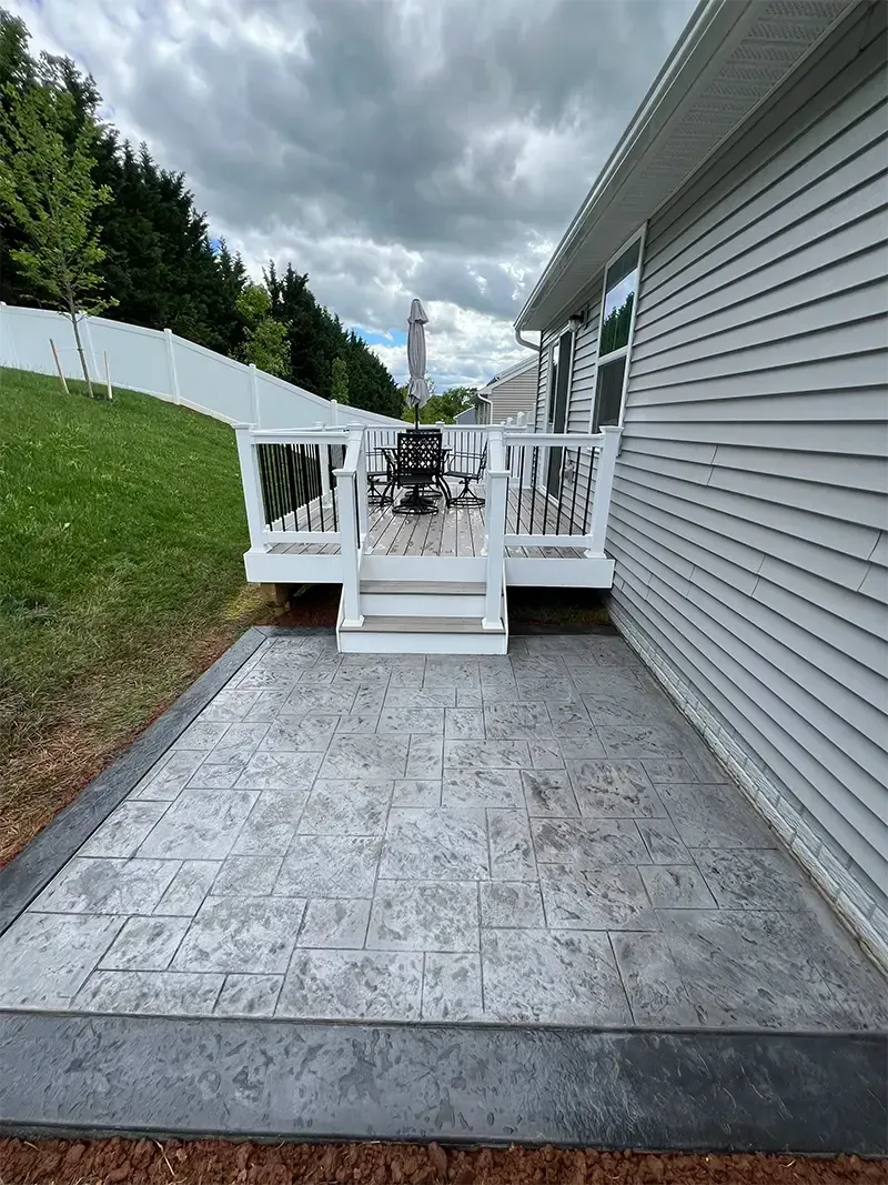 stamped walkway and composite deck
