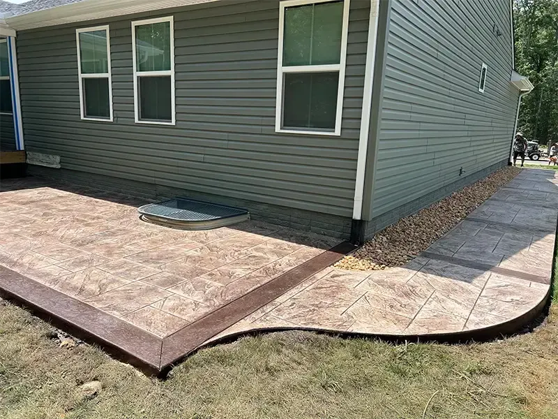 stamped patio and walkway