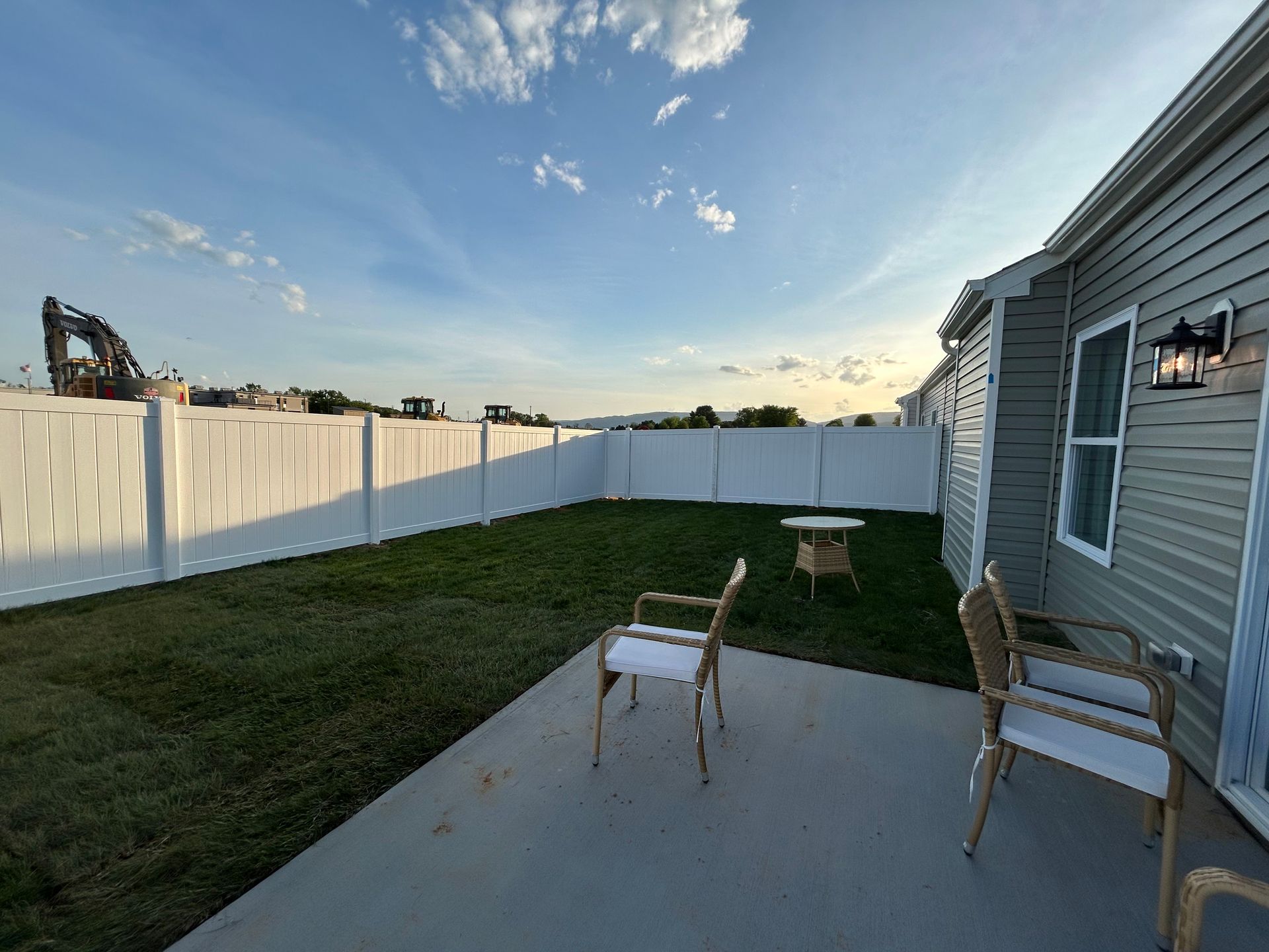 vinyl fence inside view with patio