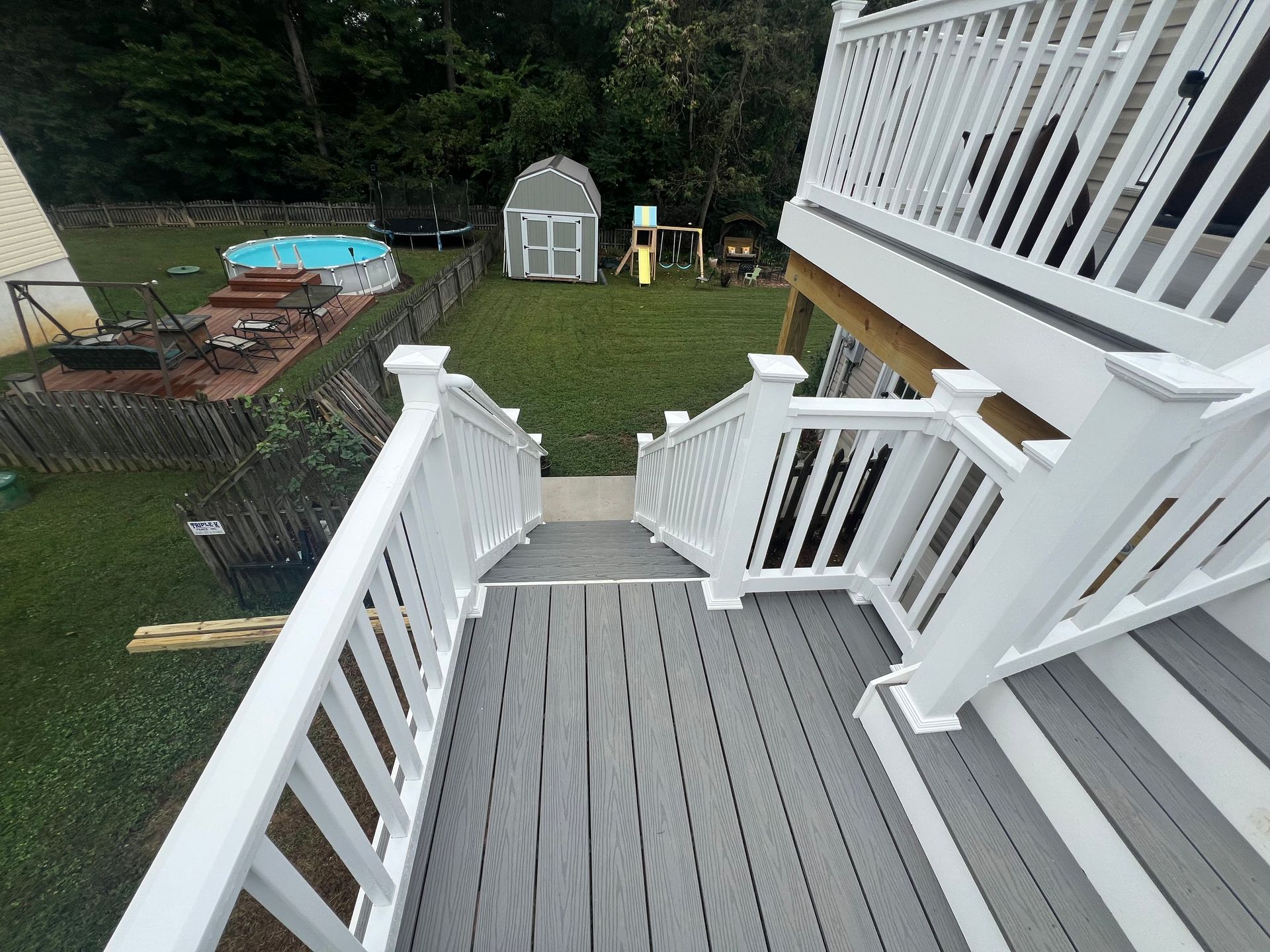 composite deck looking down stairs