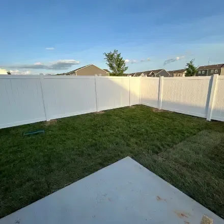 vinyl fence inside view