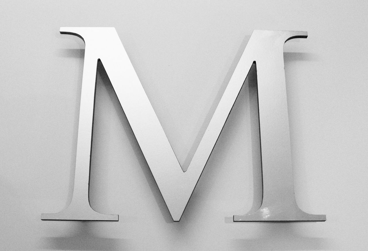 Custom cut metal letters