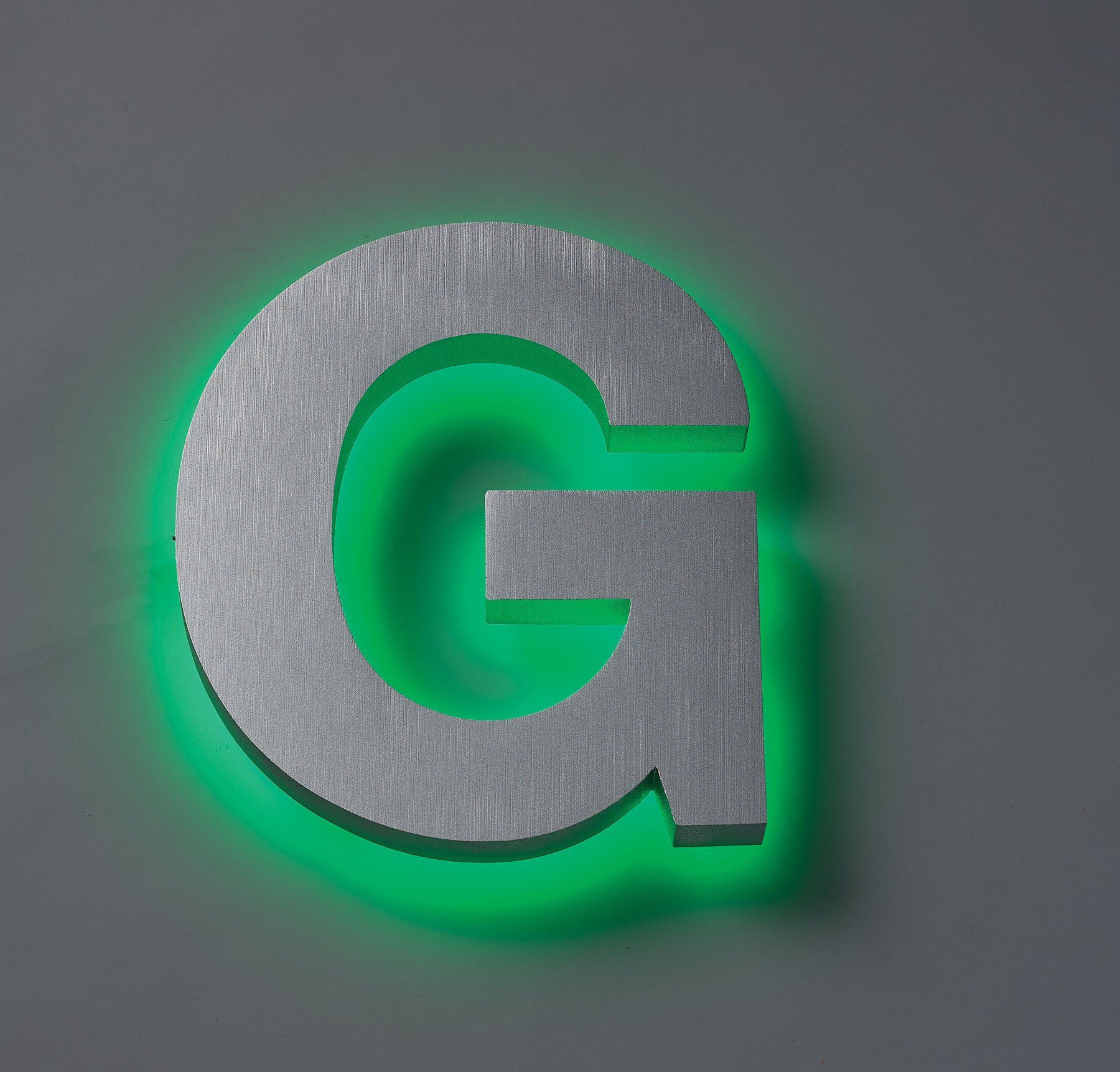 Cast Aluminum Halo Green LED Letter