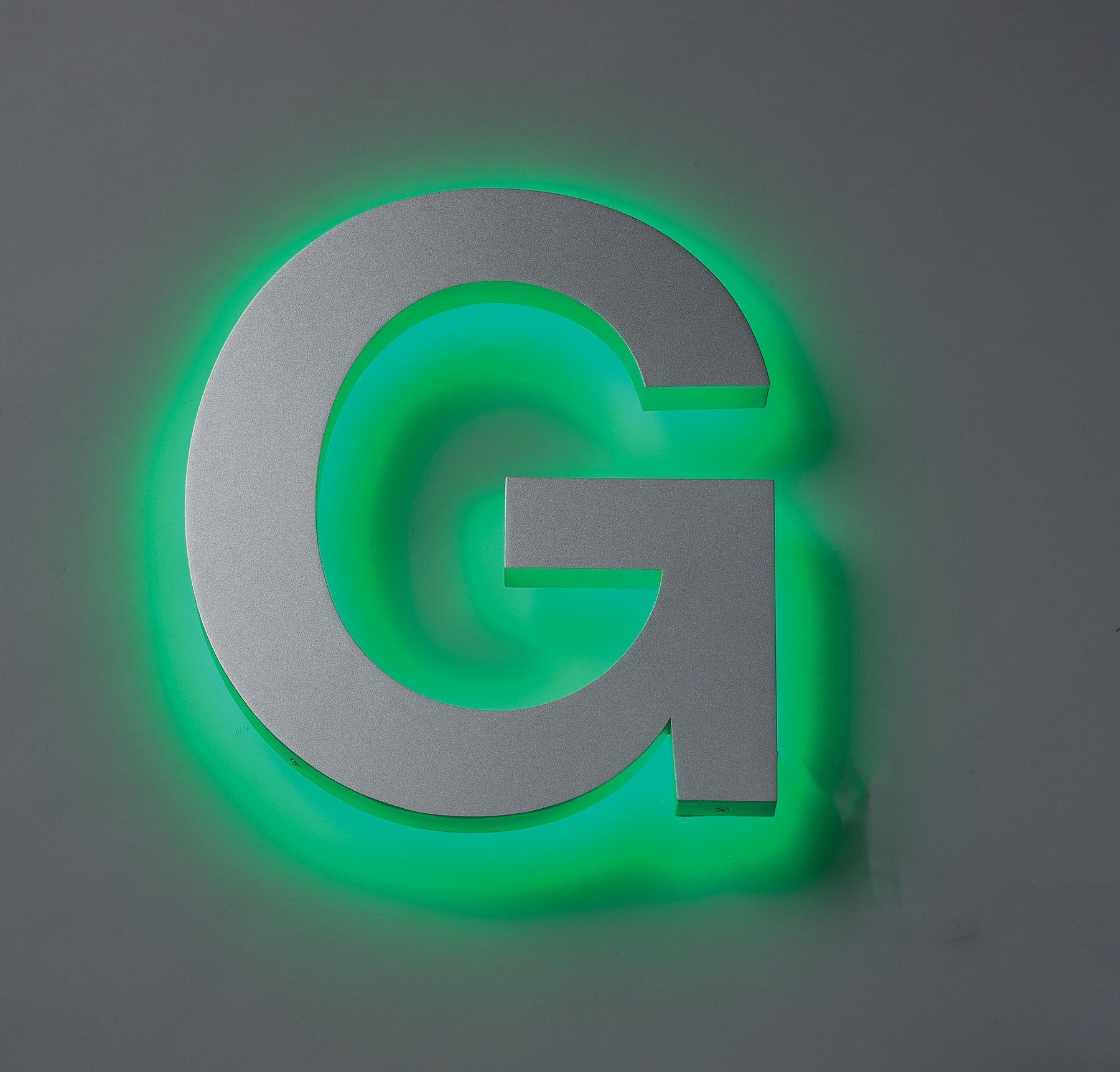 Fab Aluminum Backlit Green LED Letters