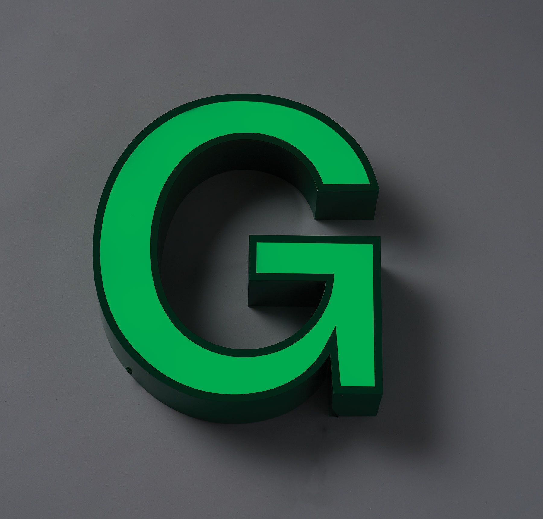 Face Lit Green LED Letters