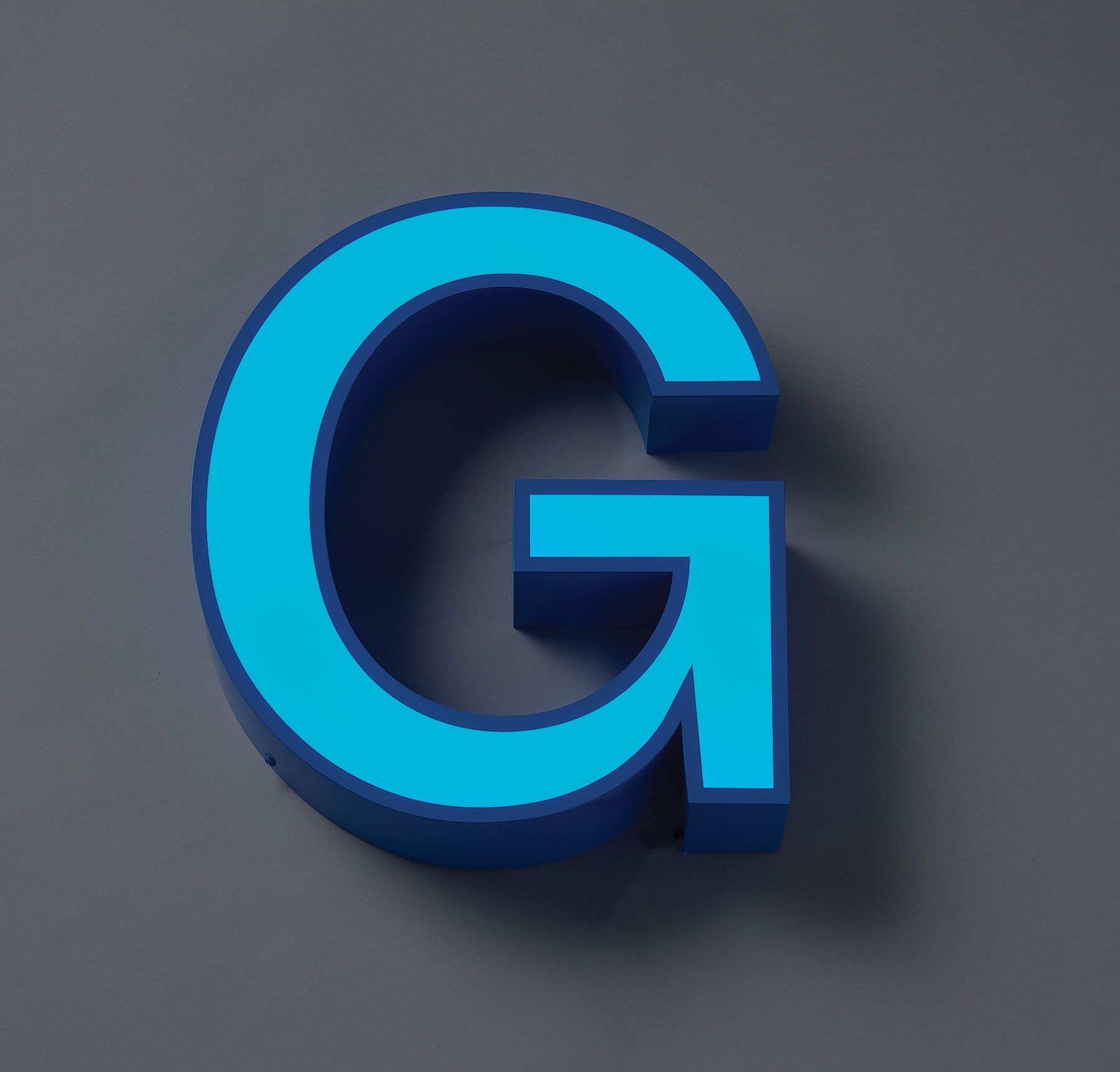 Face Lit Blue LED Letters