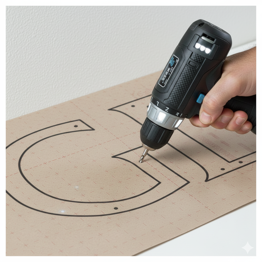 Letter Drill Installation Pattern