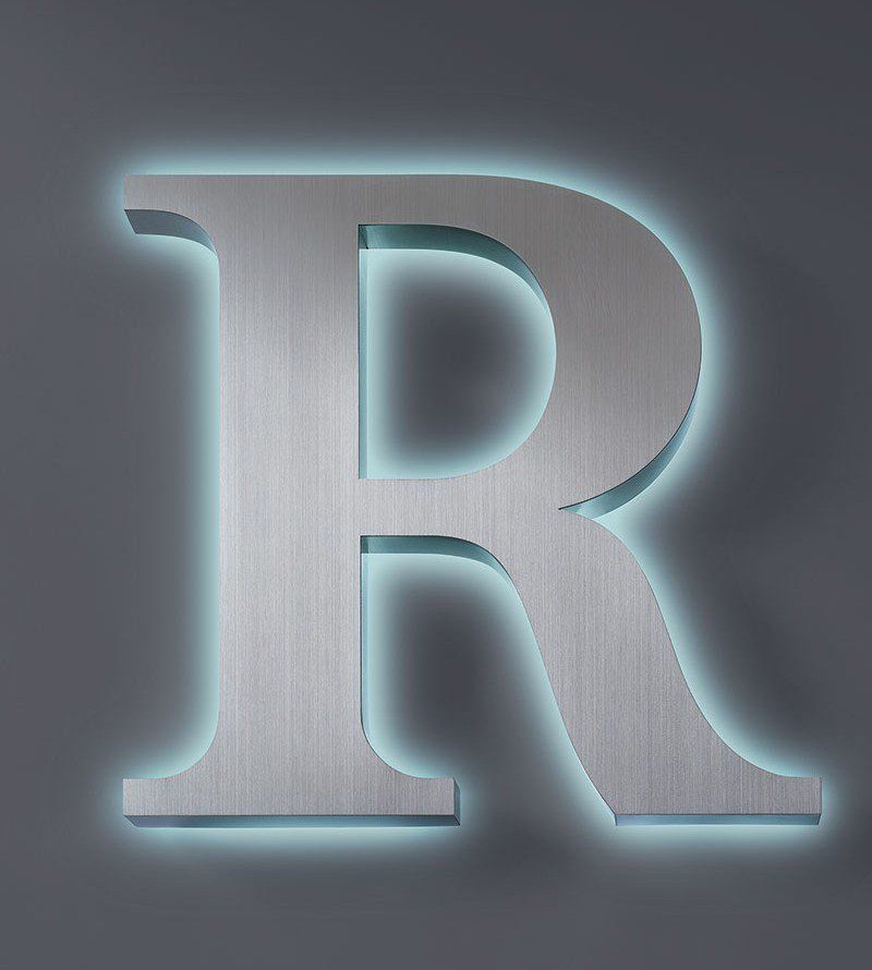 Stainless Steel Halo Lit LED Letter
