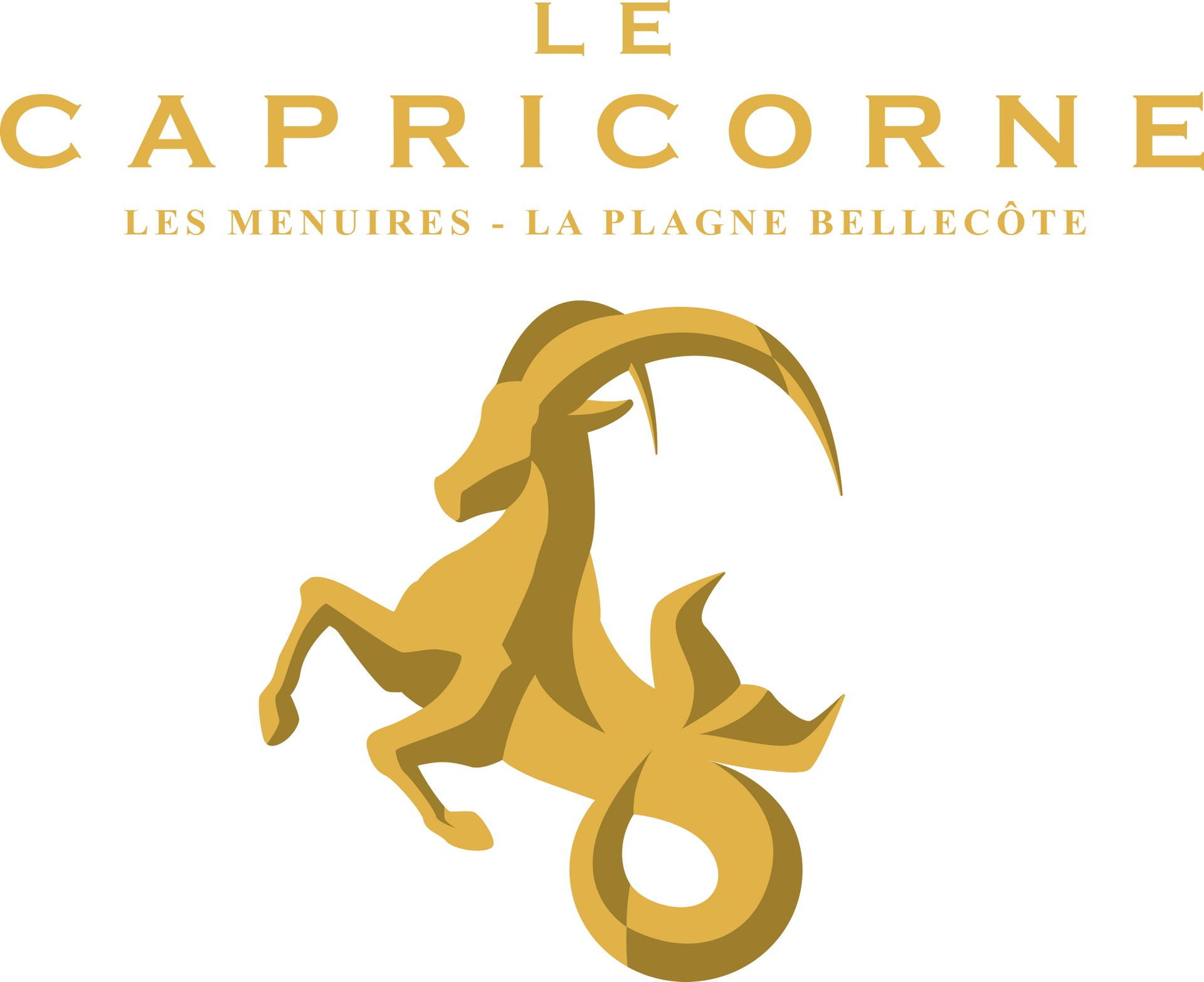 Gold Capricorn figure, text