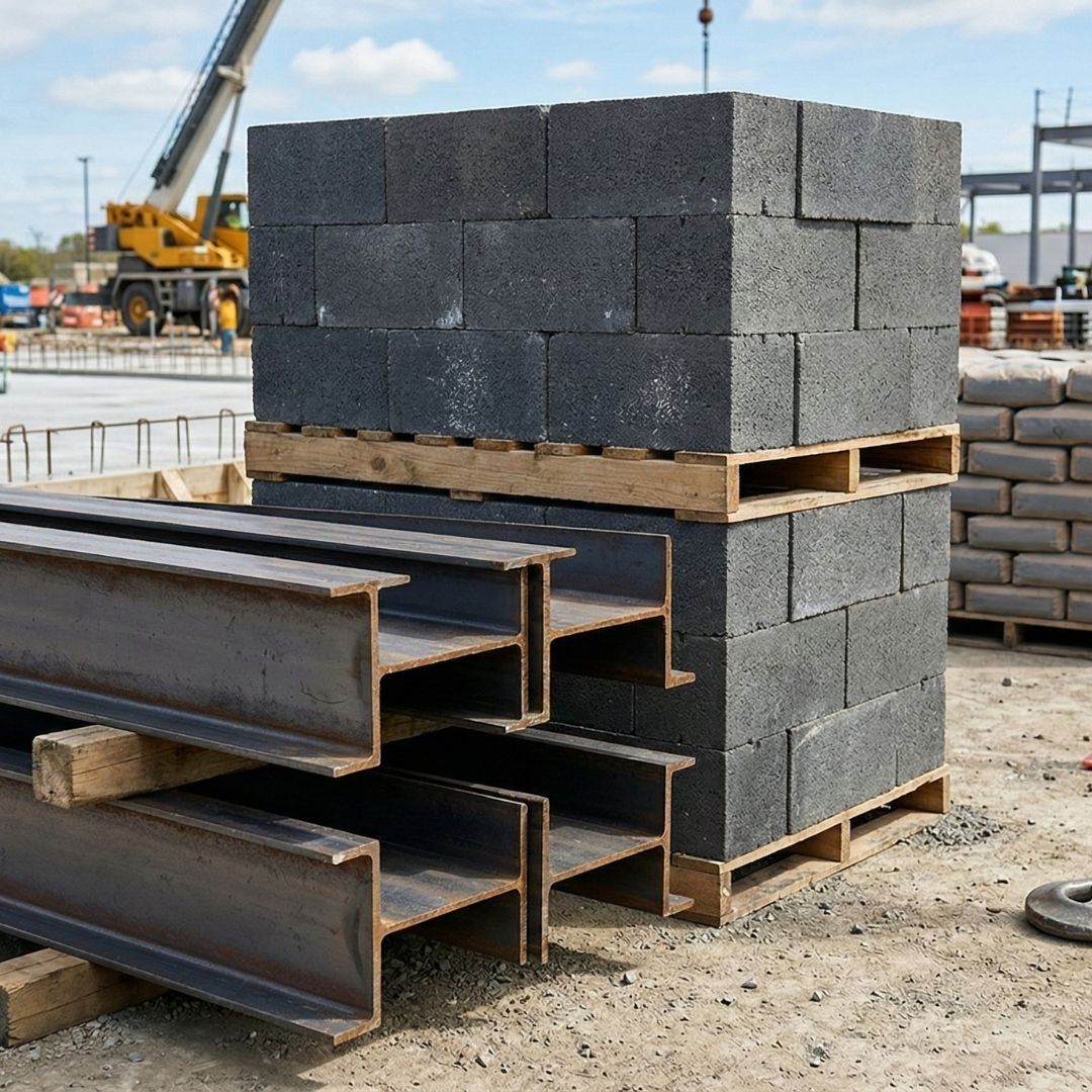 Close-up of fire-resistant construction materials for commercial buildings.