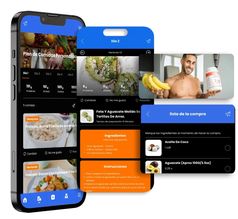 A cell phone with a meal plan app on it