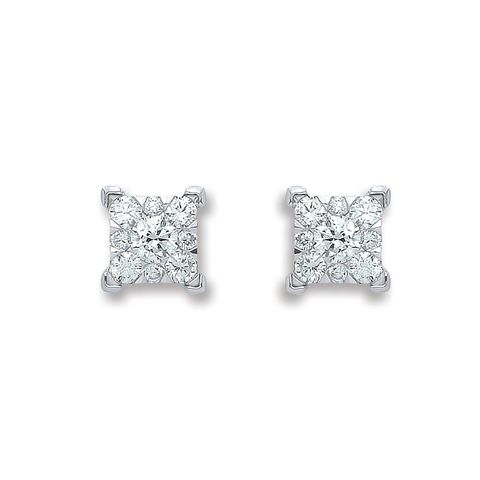 White gold diamond stud earrings