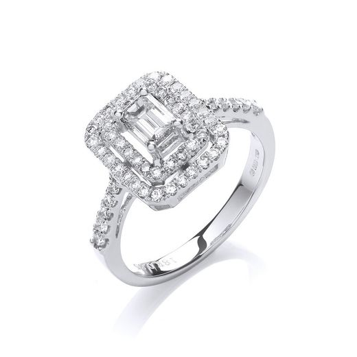 Ladies white gold diamond ring