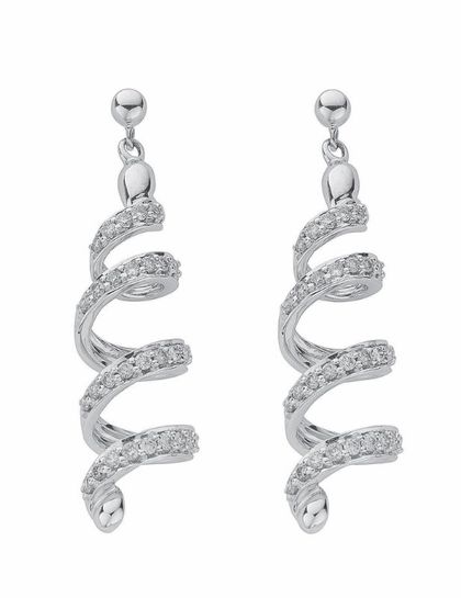 Ladies white gold diamond earrings