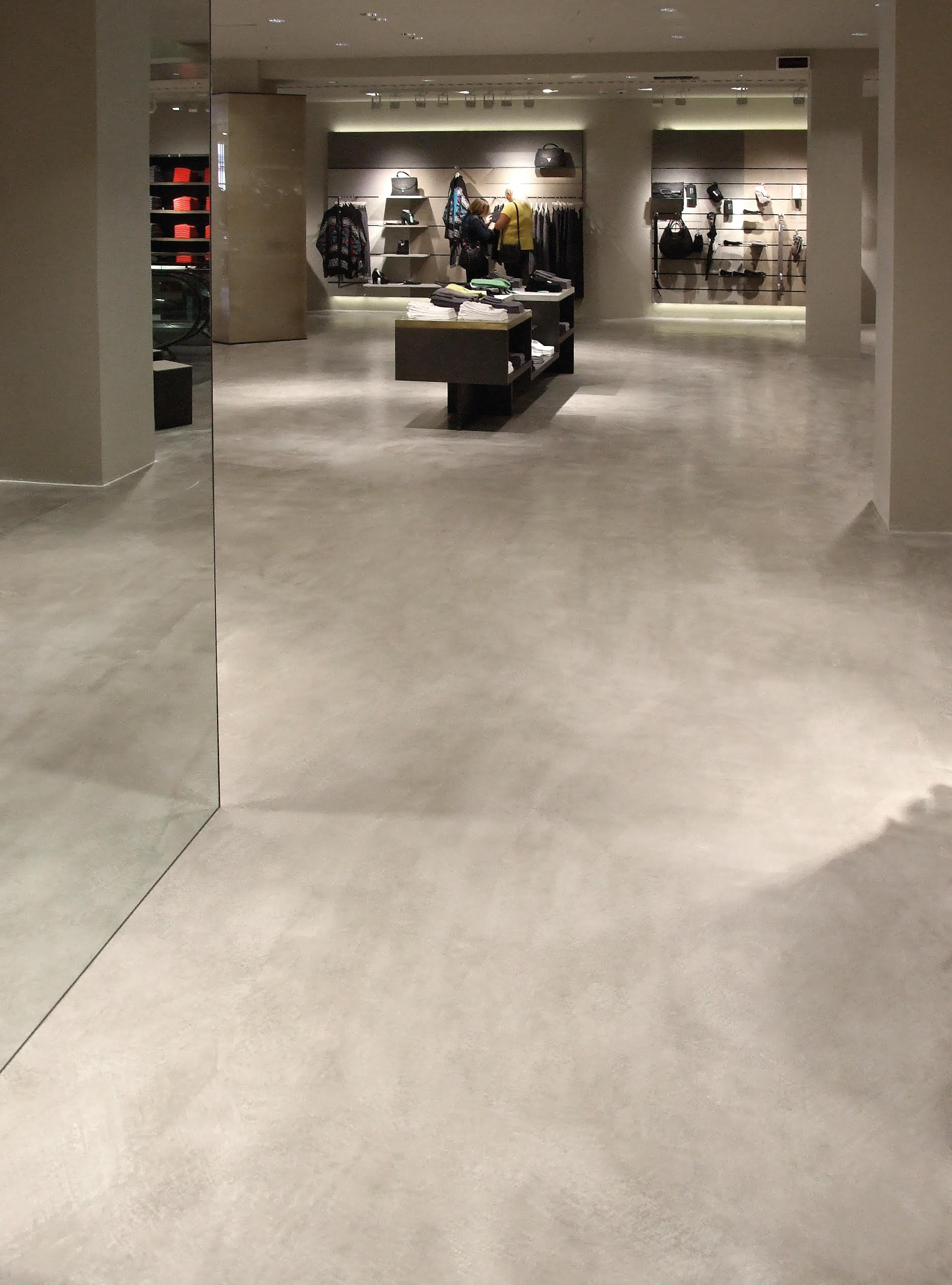 Resin floor in commercial flagship store shop fit out