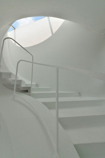 white resin stairs