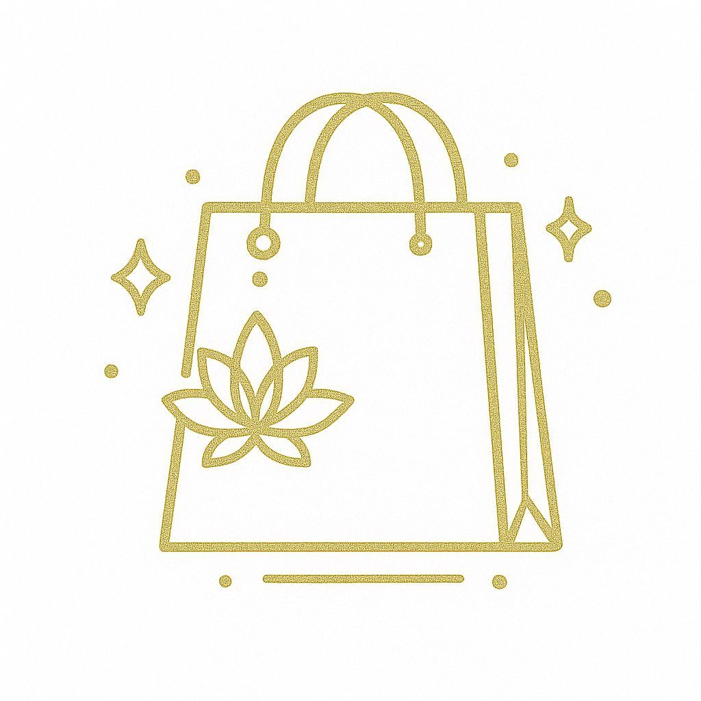 Sac cabas doré orné d'une fleur de lotus.