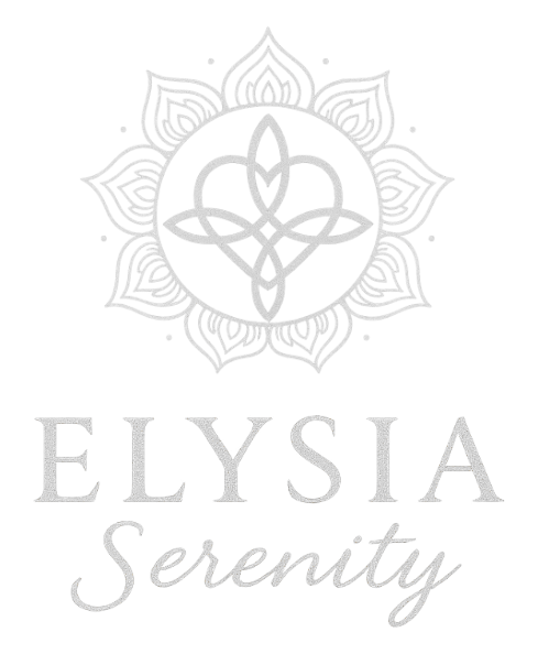 Logo : Cercle ornemental au-dessus du texte « ELYSIA Serenity ».