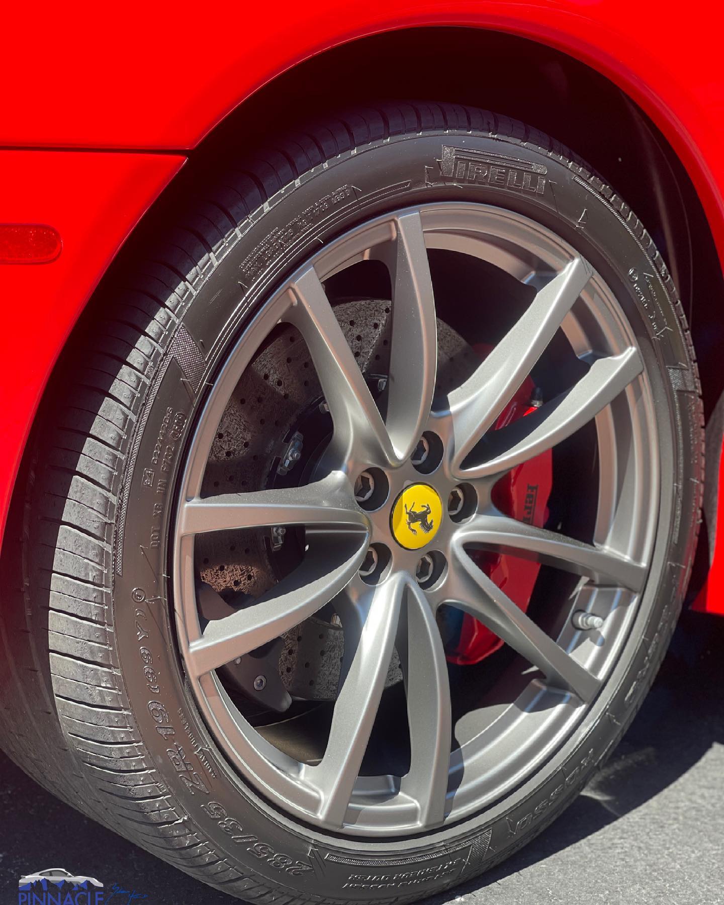 Red Ferrari Wheel — Lehigh Valley, PA — Pinnacle Luxury Car Care