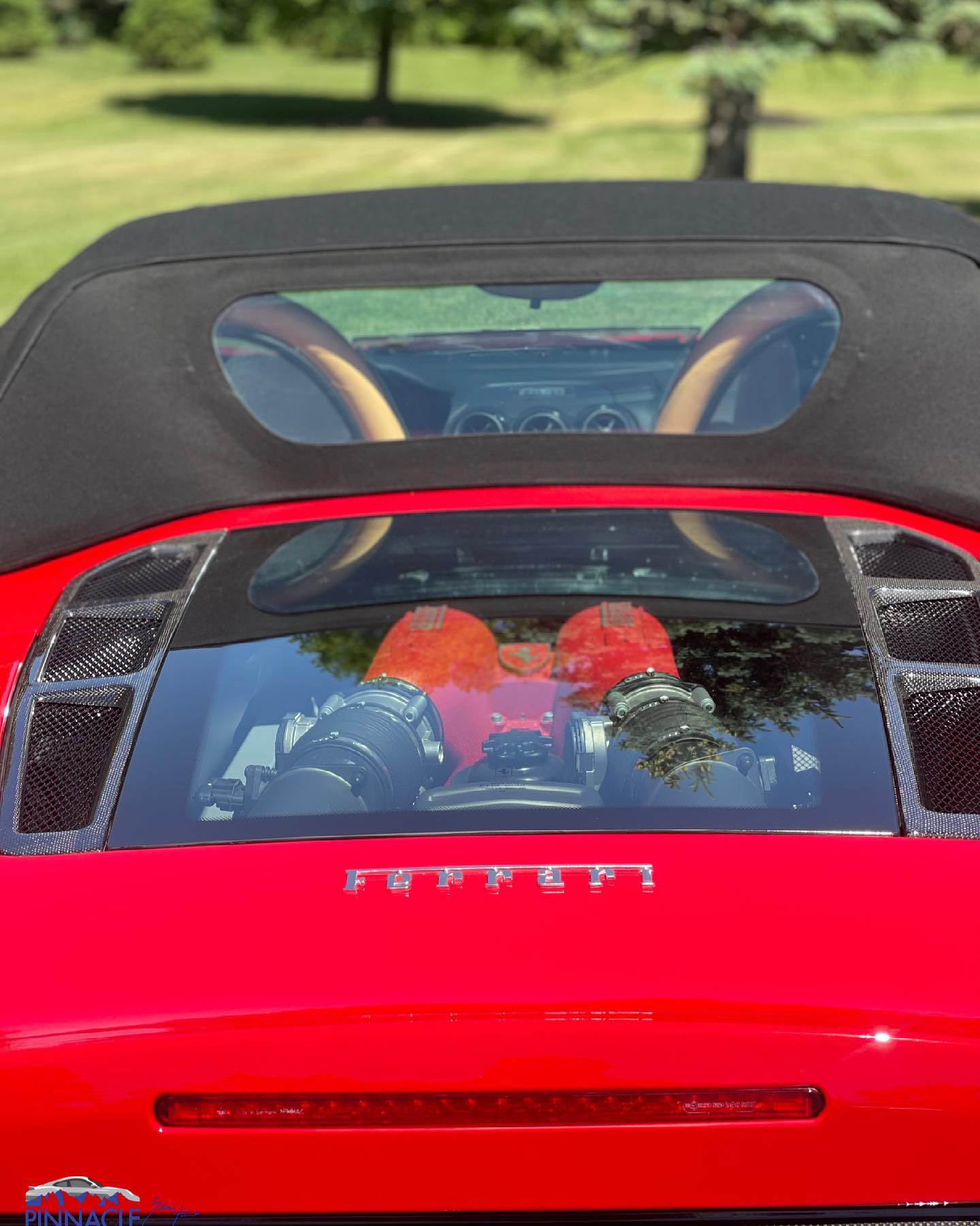Red Ferrari Back Engine — Lehigh Valley, PA — Pinnacle Luxury Car Care