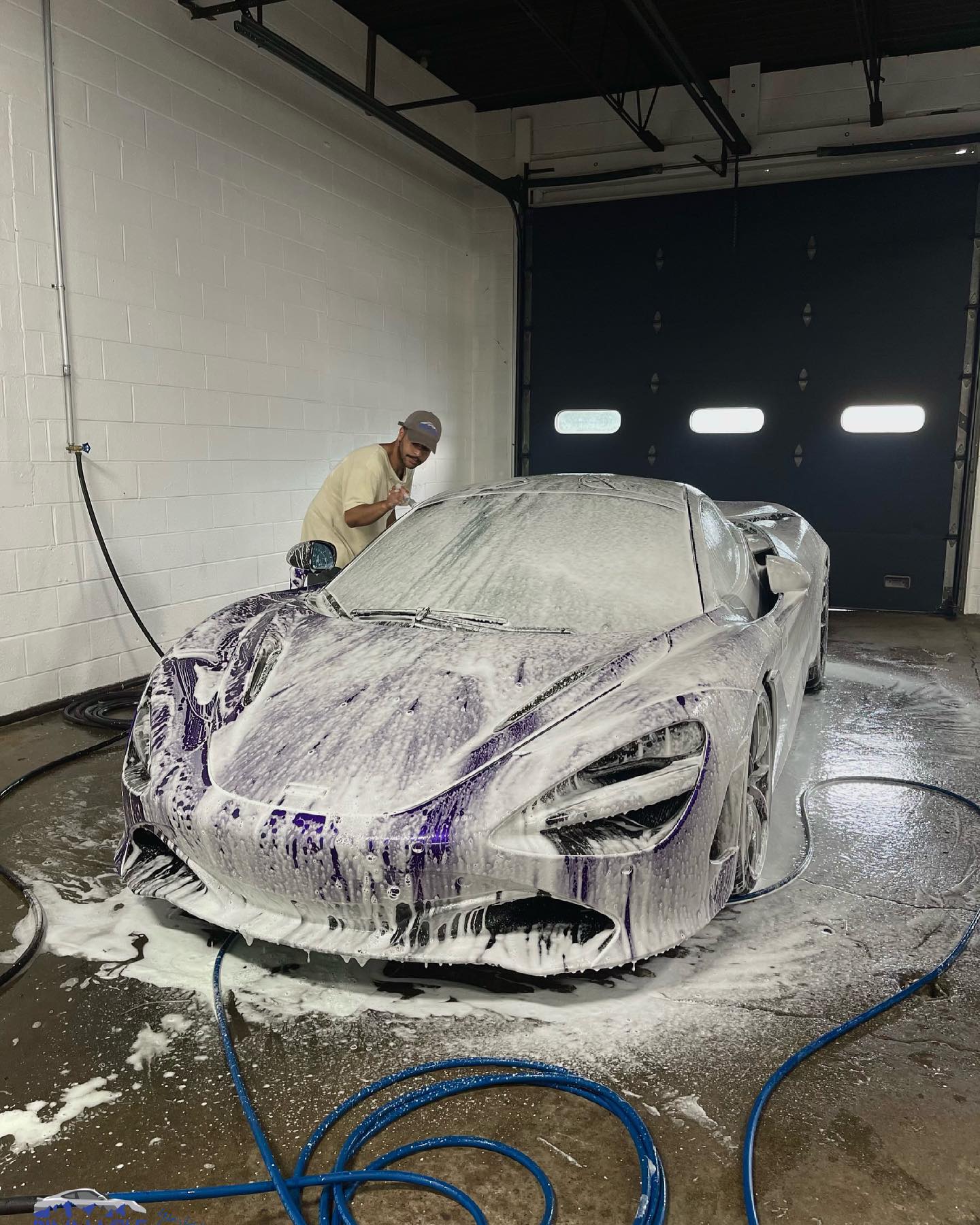 Washing Purple Car — Lehigh Valley, PA — Pinnacle Luxury Car Care