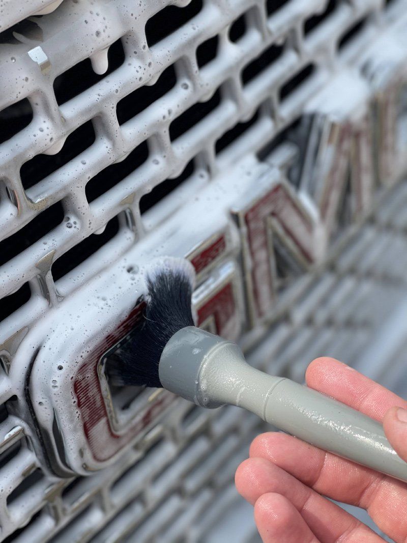 Cleaning Using Brush — Lehigh Valley, PA — Pinnacle Luxury Car Care