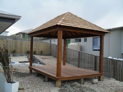 3.5x4.5 Canadian Cedar Shingle Gazebo — Chipping Norton, NSW — Breeze Gazebos & Huts