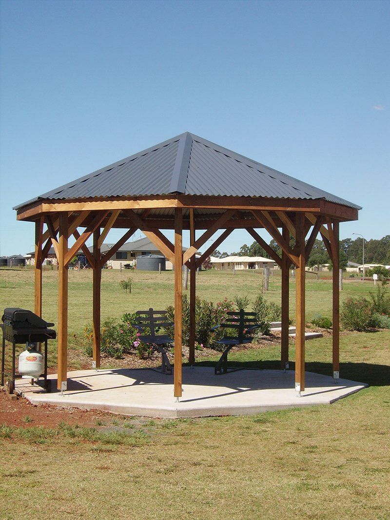 Newly Installed Multisided Colorbond Gazebo — Chipping Norton, NSW — Breeze Gazebos & Huts