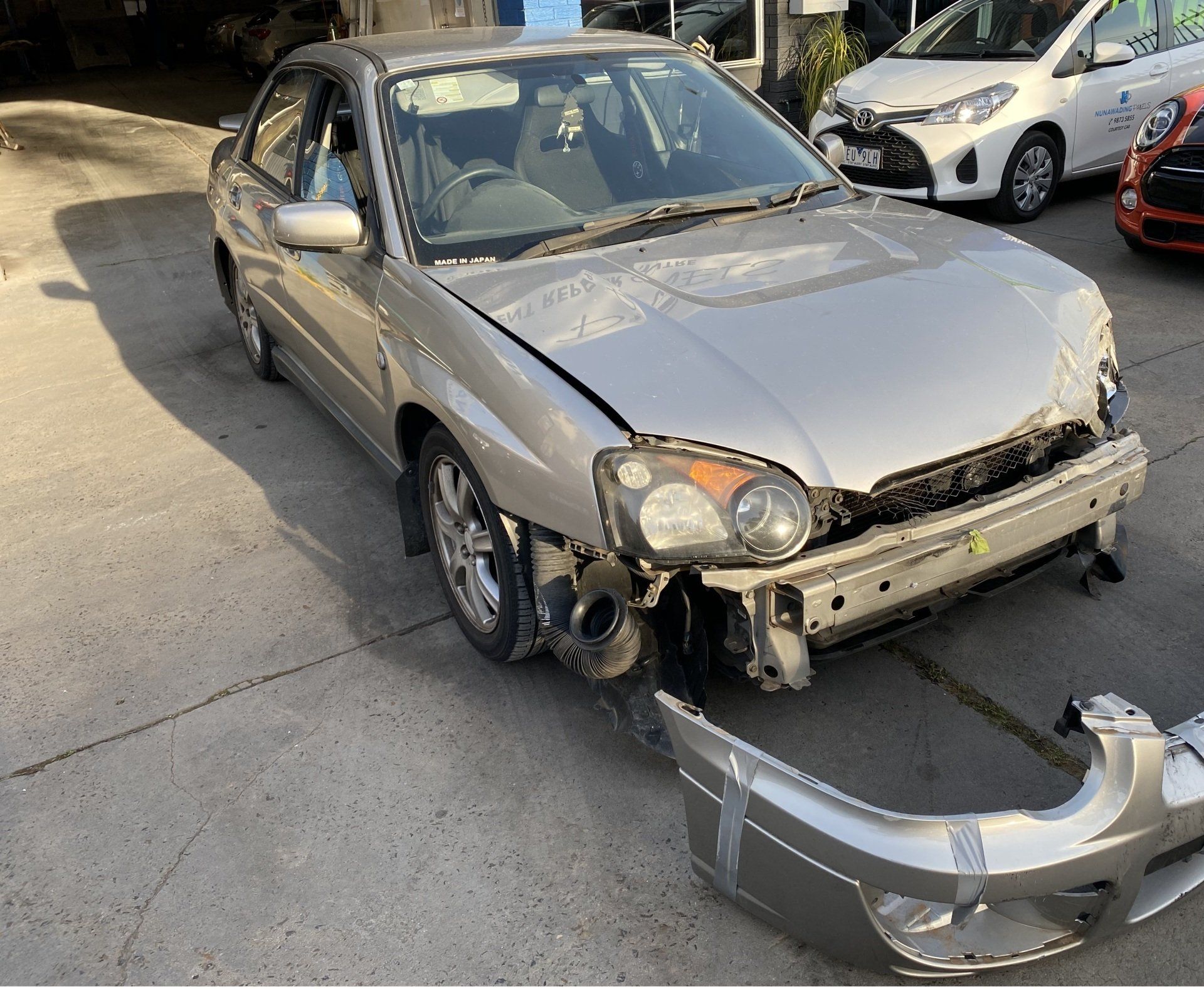 Before Gray Subaru Repair — Melbourne, VIC — Nunawading Panels