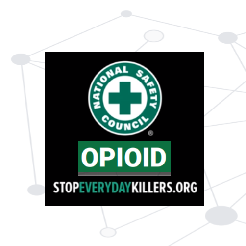 A logo for the national safety council against opioids