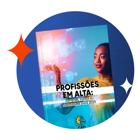 Um livro com uma mulher na capa está sobre um círculo azul.