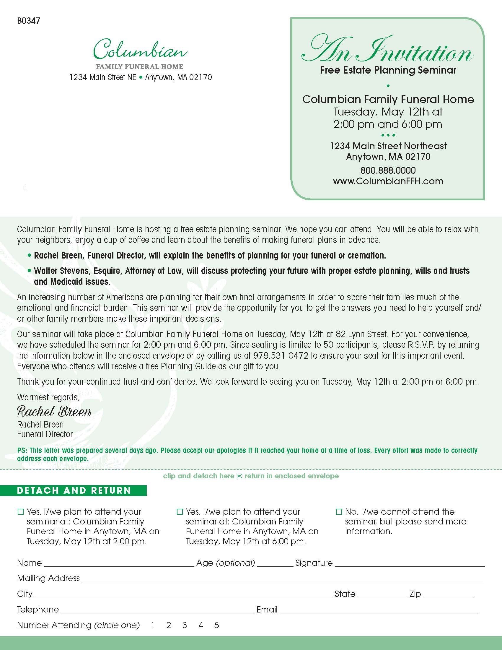 A letter with the word invitation on it