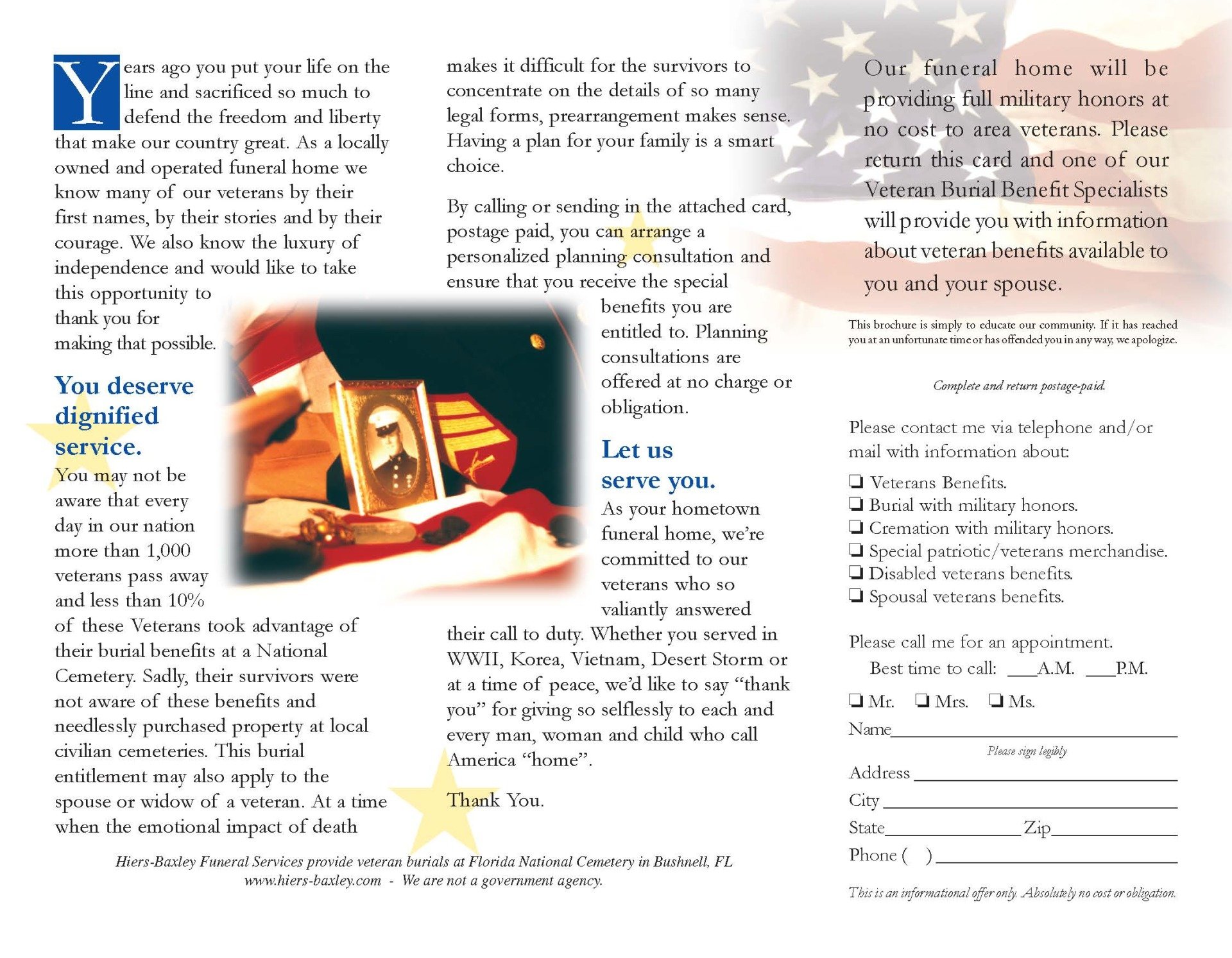 A brochure with a picture of a person holding a piece of paper