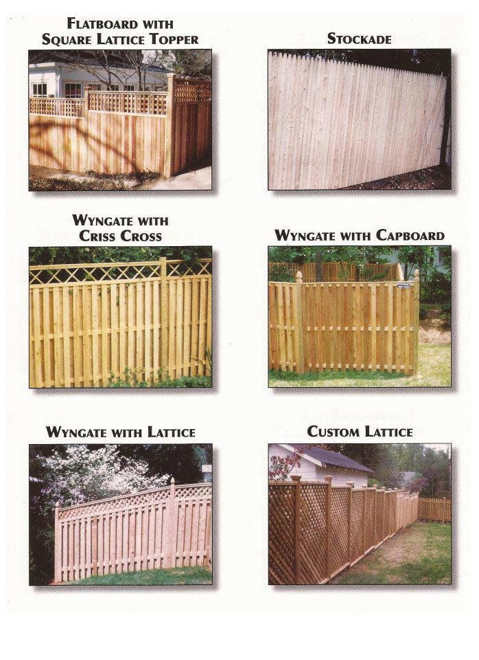 types on fences brochure - custom fences in Rockville, MD