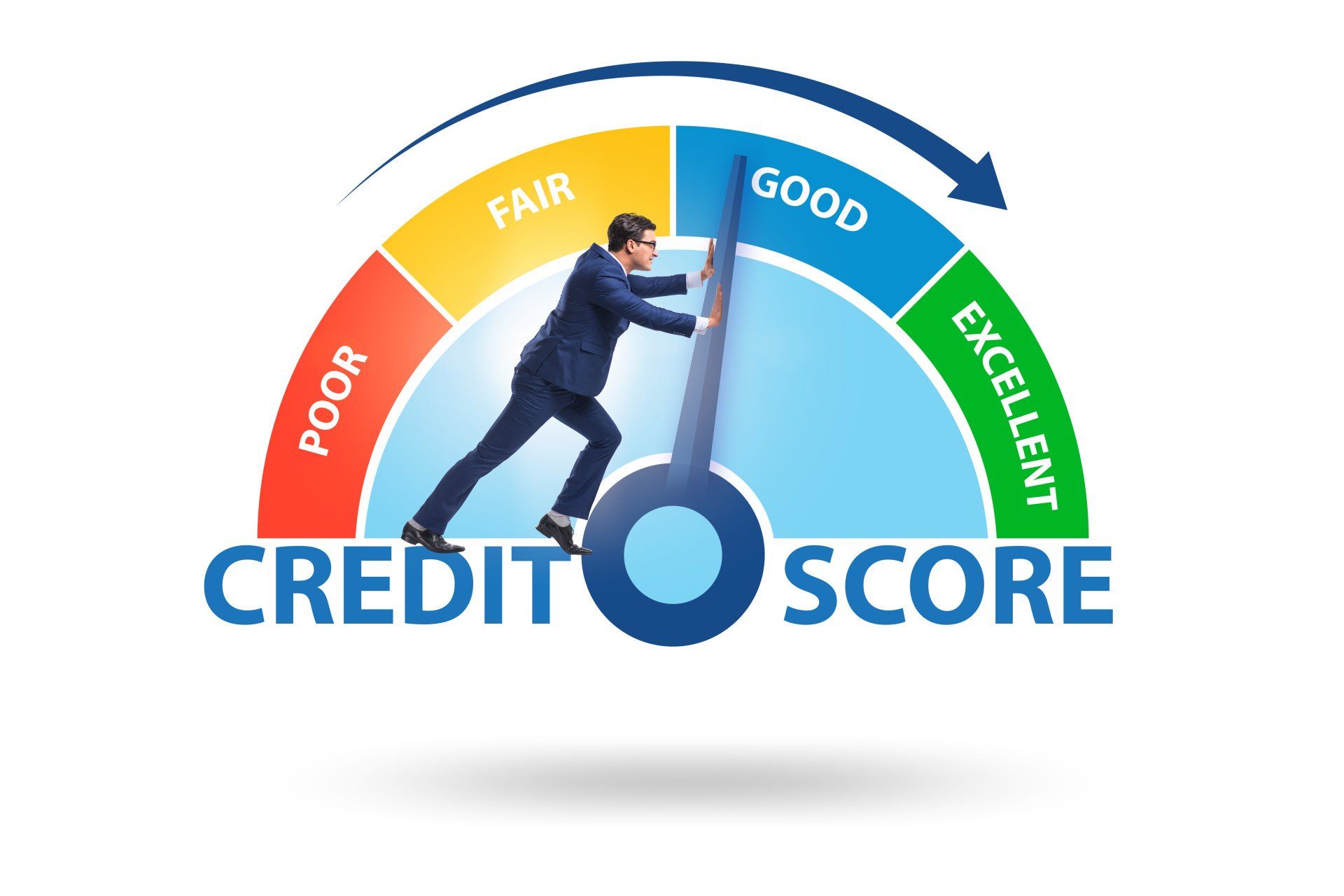 businessman trying to improve a credit score H & H Financial Services
