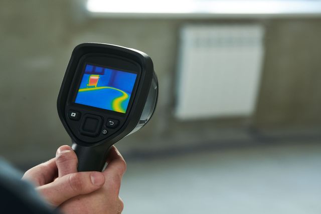 Thermal Imaging Inspection of Heating Equipment Stock Photo