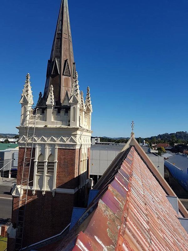 Roofing Near a Steeple — Goonellabah Roof Tilers In Monaltrie, NSW