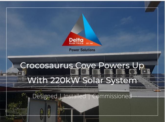 an ad for delta power solutions shows a house with solar panels on the roof