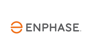 the enphase logo is orange and gray on a white background .