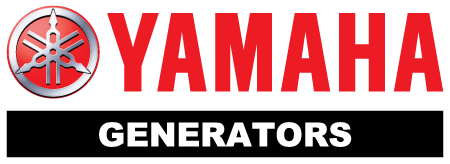 the logo for yamaha generators is shown on a white background .