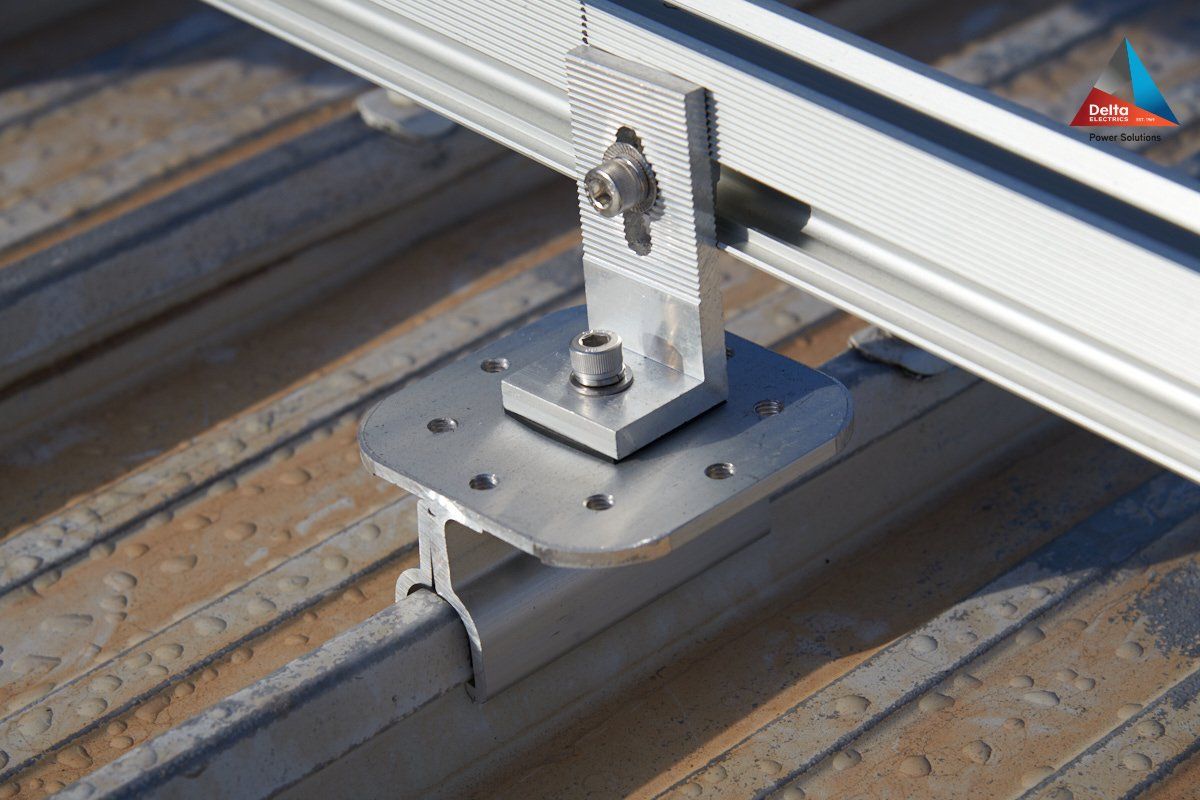 a close up of a metal bracket attached to a roof