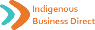 the logo for indigenous business direct is orange and blue .